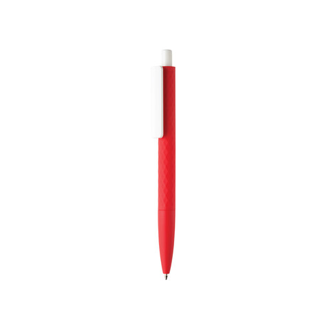 X3-Stift mit Smooth-Touch rot, weiß bedrucken, Art.-Nr. P610.964