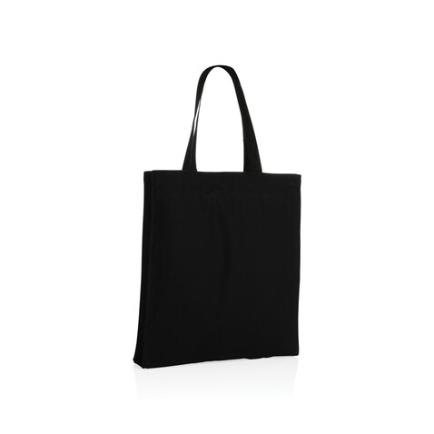 Impact AWARE™ recycelte Baumwolltasche 145gr mit Boden schwarz bedrucken, Art.-Nr. P762.641