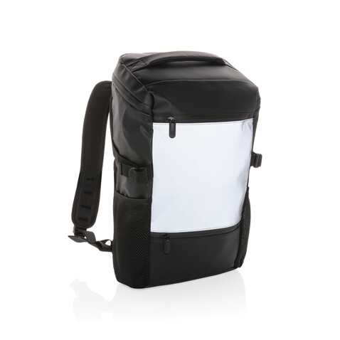 PU-Easy-Access High-Visibility 15.6&quot; Laptop-Rucksack schwarz bedrucken, Art.-Nr. P762.721