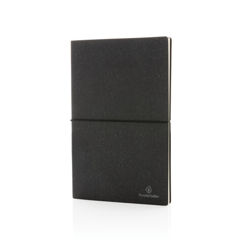 A5 Notizbuch aus GRS recyceltem Leder grau bedrucken, Art.-Nr. P772.212