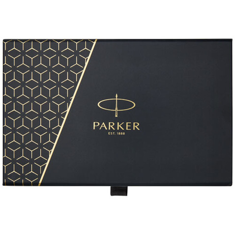 Parker IM achromatisches Kugelschreiber- und Tintenroller-Set mit Geschenkbox, schwarz bedrucken, Art.-Nr. 10782082