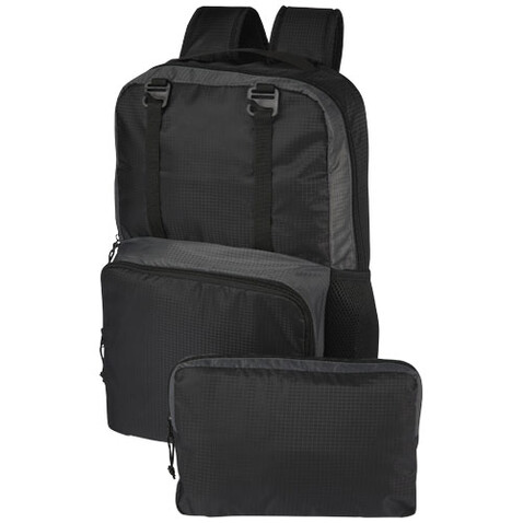 Trailhead 15&quot; GRS recycelter zweifarbiger Laptop-Rucksack 14 L, schwarz, grau bedrucken, Art.-Nr. 12068290