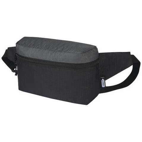 Trailhead GRS recycelte leichte Gürteltasche 2,5 L, schwarz, grau bedrucken, Art.-Nr. 12068490