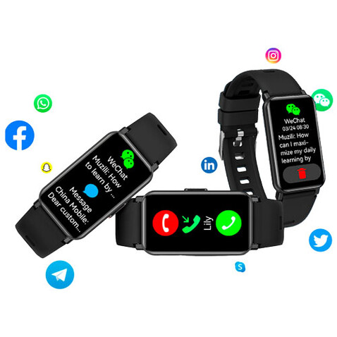 Prixton AT806 Multisport-Smartband mit GPS, schwarz bedrucken, Art.-Nr. 2PA15090