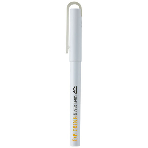 Mauna recycelter PET Gel-Rollerbal (schwarze Mine), weiss bedrucken, Art.-Nr. 10780901