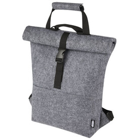 Felta Fahrradtasche aus GRS-recyceltem Filz 13 L, mittelgrau bedrucken, Art.-Nr. 12066382