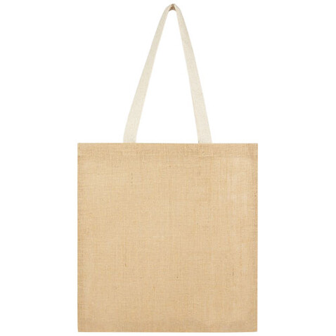 Juta 300 g/m² Jute Tragetasche 7 L, natur, weiss bedrucken, Art.-Nr. 12067306