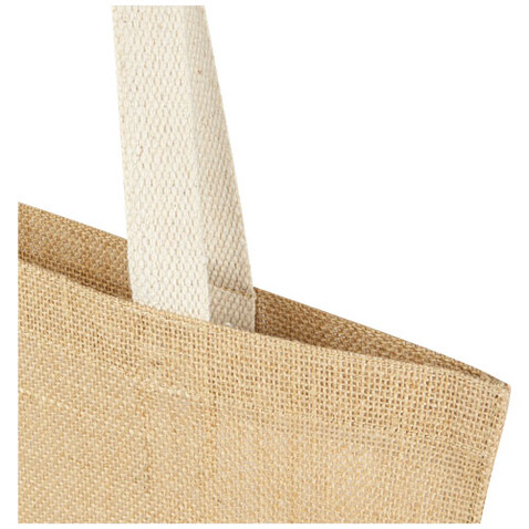 Juta 300 g/m² Jute Tragetasche 7 L, natur, weiss bedrucken, Art.-Nr. 12067306