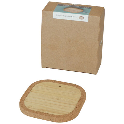 Cerris kabelloses 15W Kork-Ladepad, natur bedrucken, Art.-Nr. 12431006