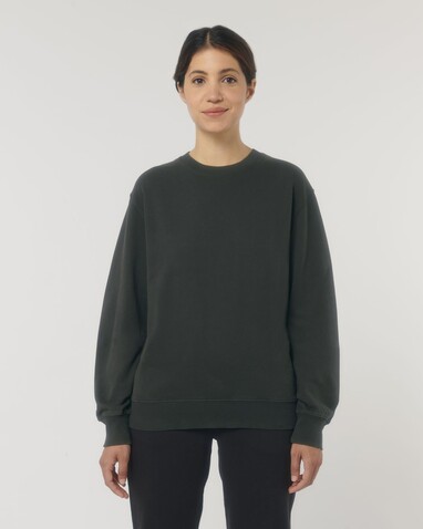 Matcher Vintage - Das Garment-Dyed Rundhals-Unisex-Sweatshirt aus French Terry - G. Dyed Black Rock - 3XL bedrucken, Art.-Nr. STSU085C1403X