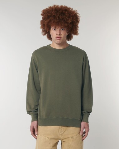 Matcher Vintage - Das Garment-Dyed Rundhals-Unisex-Sweatshirt aus French Terry - G. Dyed Khaki - S bedrucken, Art.-Nr. STSU085C1091S