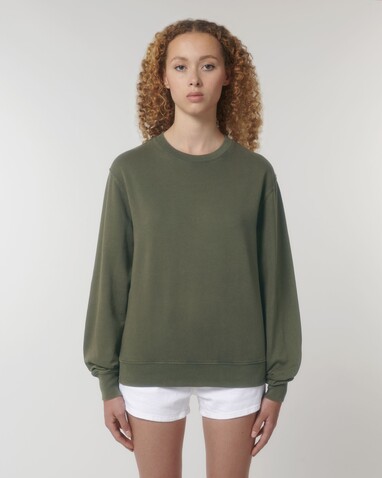 Matcher Vintage - Das Garment-Dyed Rundhals-Unisex-Sweatshirt aus French Terry - G. Dyed Khaki - 3XL bedrucken, Art.-Nr. STSU085C1093X