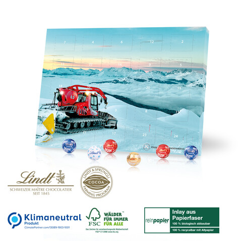 Tisch-Adventskalender Lindt „Gourmet Edition“ Organic bedrucken, Art.-Nr. 55322-W