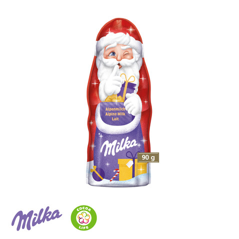 Milka Weihnachtsmann, 90 g bedrucken, Art.-Nr. 95478-W
