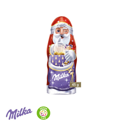 Milka Weihnachtsmann, 45 g, Klimaneutral, FSC® bedrucken, Art.-Nr. 95492-W