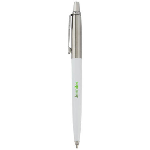 Parker Jotter Recycled Kugelschreiber (blaue Mine), weiss bedrucken, Art.-Nr. 10782301