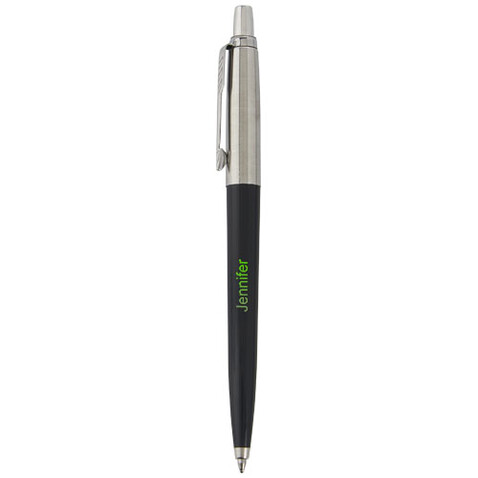Parker Jotter Recycled Kugelschreiber (blaue Mine), schwarz bedrucken, Art.-Nr. 10782390