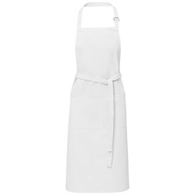 Andrea 240 g/m² Schürze mit verstellbarem Nackenband, weiss bedrucken, Art.-Nr. 11333401