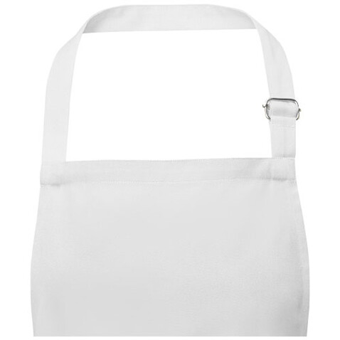 Andrea 240 g/m² Schürze mit verstellbarem Nackenband, weiss bedrucken, Art.-Nr. 11333401