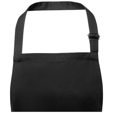 Andrea 240 g/m² Schürze mit verstellbarem Nackenband, schwarz bedrucken, Art.-Nr. 11333490