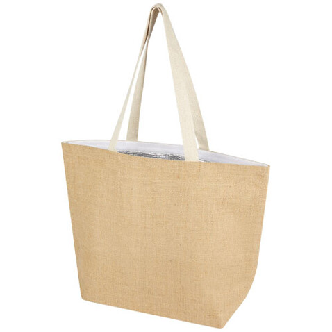 Juta 300 g/m² Jute Kühltragetasche 12 L, natur, weiss bedrucken, Art.-Nr. 12067506