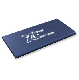 SCX.design P15 5000 mAh Powerbank mit Leuchtlogo, Mid red bedrucken, Art.-Nr. 2PX01621