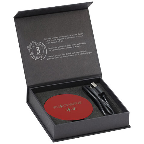 SCX.design W12 kabellose Ladestation mit Leuchtlogo, Mid red bedrucken, Art.-Nr. 2PX05021