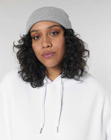 Rib Beanie - Heather Grey - OS bedrucken, Art.-Nr. STAU772C250OS