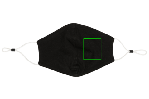 Wiederverwendbare 2-lagige Baumwoll-Gesichtsmaske schwarz bedrucken, Art.-Nr. P265.891