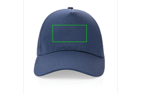 Impact 5 Panel Kappe aus 190gr rCotton mit AWARE™ Tracer navy blau bedrucken, Art.-Nr. P453.339