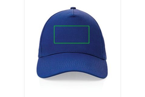 Impact 5 Panel Kappe aus 190gr rCotton mit AWARE™ Tracer blau bedrucken, Art.-Nr. P453.335