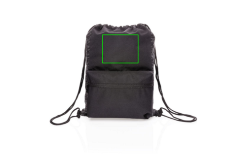 AWARE™ reflektierender RPET Sportbeutel schwarz bedrucken, Art.-Nr. P762.591