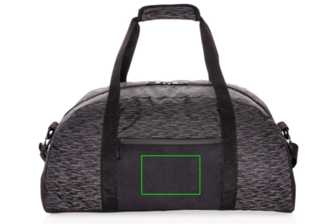 AWARE™ reflektierende RPET Wochenendtasche schwarz bedrucken, Art.-Nr. P707.081