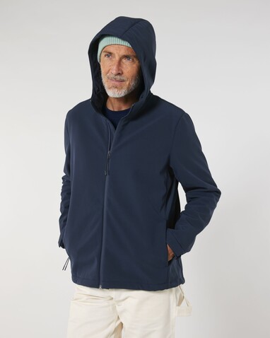 Stanley Discoverer - Die Herren-Softshelljacke mit Kapuze - French Navy - 5XL bedrucken, Art.-Nr. STJM158C7275X