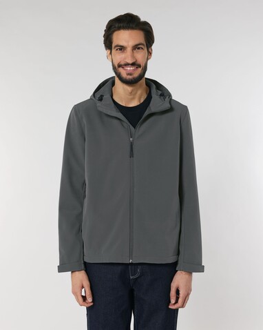 Stanley Discoverer - Die Herren-Softshelljacke mit Kapuze - Anthracite - M bedrucken, Art.-Nr. STJM158C2531M