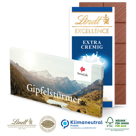 Schokoladentafel „Excellence“ von Lindt, Klimaneutral, FSC® bedrucken, Art.-Nr. 91272