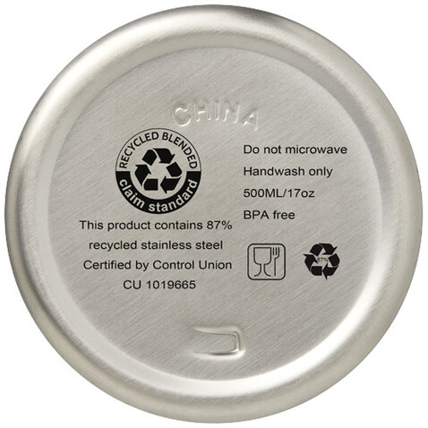 Vasa RCS-zertifizierte Kupfer-Vakuum Isolierflasche aus recyceltem Edelstahl, 500 ml, silber bedrucken, Art.-Nr. 10073681 Vasa RCS-zertifizierte Kupfer-Vakuum Isolierflasche aus recyceltem Edelstahl, 500 ml, silber bedrucken, Art.-Nr. 10073681