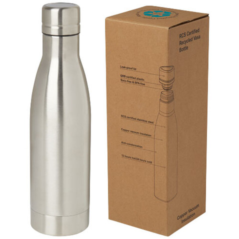 Vasa RCS-zertifizierte Kupfer-Vakuum Isolierflasche aus recyceltem Edelstahl, 500 ml, silber bedrucken, Art.-Nr. 10073681 Vasa RCS-zertifizierte Kupfer-Vakuum Isolierflasche aus recyceltem Edelstahl, 500 ml, silber bedrucken, Art.-Nr. 10073681
