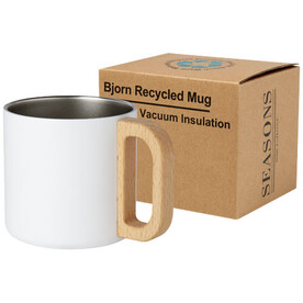 Bjorn RCS-zertifizierter Becher aus recyceltem Edelstahl mit Kupfer-Vakuumisolierung, 360 ml, weiss bedrucken, Art.-Nr. 10074001 Bjorn RCS-zertifizierter Becher aus recyceltem Edelstahl mit Kupfer-Vakuumisolierung, 360 ml, weiss bedrucken, Art.-Nr. 10074001