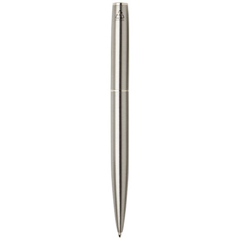 Didimis Kugelschreiber und Tintenroller aus recyceltem Edelstahl (schwarze Mine), silber bedrucken, Art.-Nr. 10783681