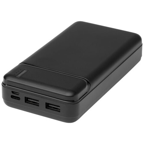 Loop 20.000 mAh Powerbank aus recyceltem Kunststoff, schwarz bedrucken, Art.-Nr. 12432290