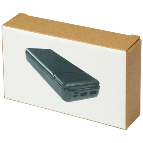 Loop 20.000 mAh Powerbank aus recyceltem Kunststoff, schwarz bedrucken, Art.-Nr. 12432290