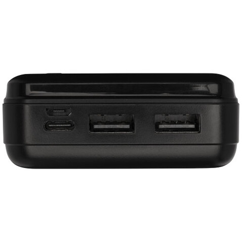 Loop 20.000 mAh Powerbank aus recyceltem Kunststoff, schwarz bedrucken, Art.-Nr. 12432290