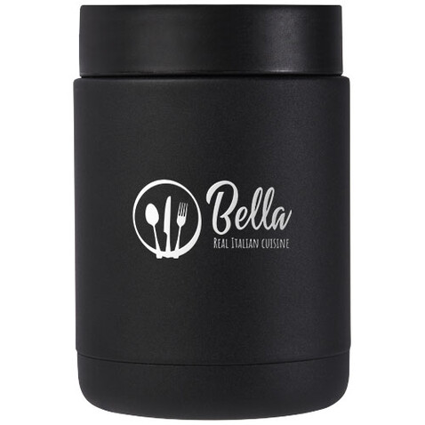 Doveron Lunchpot, isoliert aus recyceltem Edelstahl, 500 ml, schwarz bedrucken, Art.-Nr. 11334090
