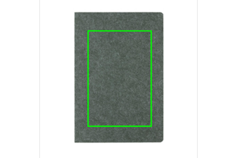 Phrase GRS-zertifiziertes A5-Notizbuch aus recyceltem Filz grün bedrucken, Art.-Nr. P774.527