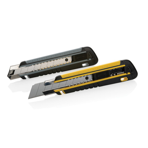 Nachfüllbares RCS Abbrechmesser mit Soft-Grip gelb bedrucken, Art.-Nr. P215.176