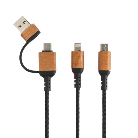 Ohio 6-in-1-Kabel aus RCS zertifiziert recyceltem Kunststoff schwarz bedrucken, Art.-Nr. P302.861