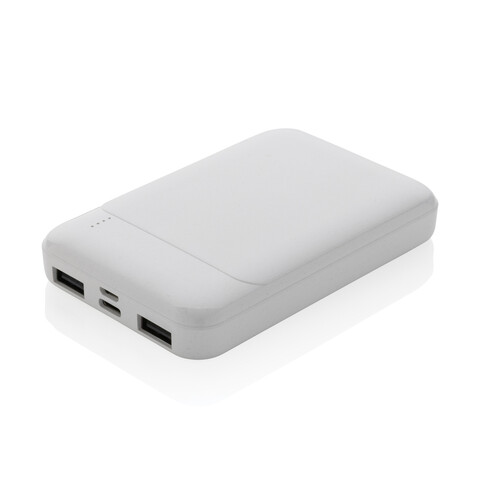 5.000mAh Powerbank aus RCS recyceltem Kunststoff weiß bedrucken, Art.-Nr. P322.613