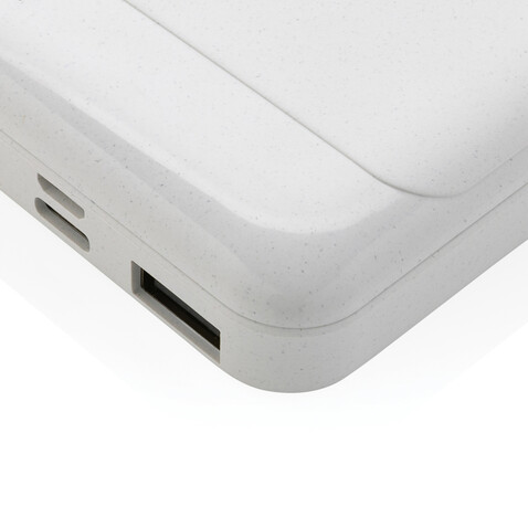 5.000mAh Powerbank aus RCS recyceltem Kunststoff weiß bedrucken, Art.-Nr. P322.613