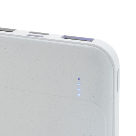 5.000mAh Powerbank aus RCS recyceltem Kunststoff weiß bedrucken, Art.-Nr. P322.613